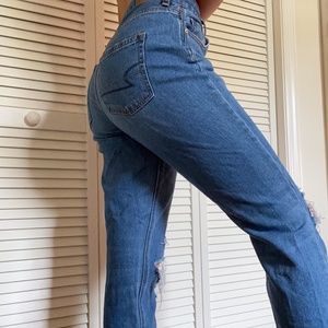 distressed mom jeans